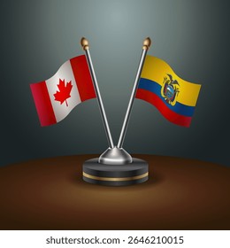 Canada and Ecuador table flags relation with gradient backgrund