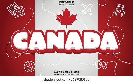 Canada editable text effect with modern and simple style