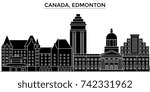 Canada, Edmonton architecture vector city skyline, travel cityscape with landmarks, buildings, isolated sights on background