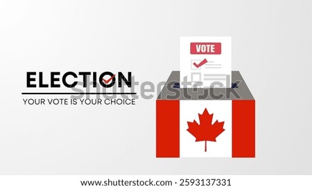  Canada election 2025 concept, democracy, flag. Vector icon illustration