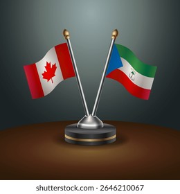 Canada and Equatorial Guinea table flags relation with gradient backgrund