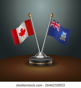 Tabela Canadá e Ilhas Malvinas-Falkland sinaliza relação com plano de fundo gradiente