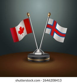 Canada and Faroe Islands table flags relation with gradient backgrund