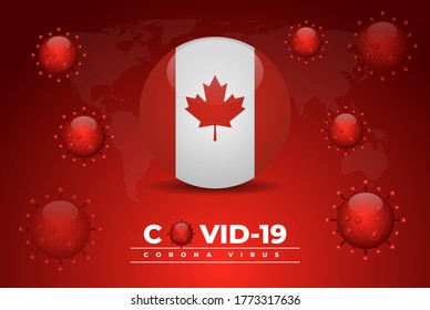 Canada Fight against covid-19. A landing page or banner concept design for multipurpose usage. Corona, Covid-19 Banner, brochure cover, book cover design template.