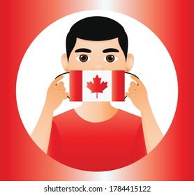 Canada fights coronavirus.Fight coronavirus.Canada flag background.Vector illustration fight covid-19 corona virus.