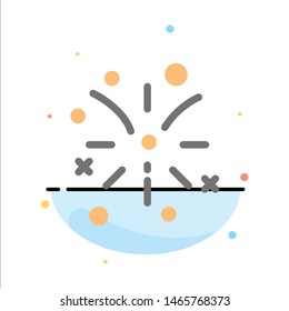 Canada, Fire Work, Fire Abstract Flat Color Icon Template. Vector Icon Template background