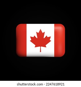 Canada Flag 3D Icon. National Flag of Canada. Vector illustration