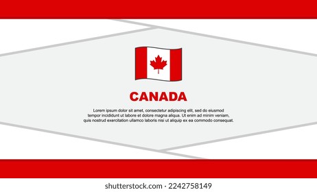 Plantilla de diseño de fondo de resumen de bandera de Canadá. Ilustración de vectores de caricaturas del Día de la Independencia de Canadá. Vector de Canadá