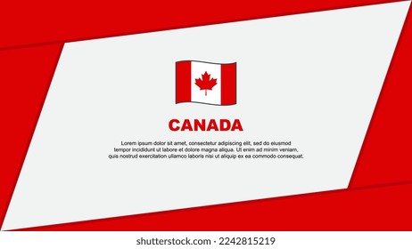 Plantilla de diseño de fondo de resumen de bandera de Canadá. Ilustración de vectores de caricaturas del Día de la Independencia de Canadá. Banner de Canadá