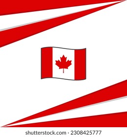 Plantilla de diseño de fondo de resumen de bandera de Canadá. Cartel del Día de la Independencia de Canadá en medios sociales. Diseño de Canadá