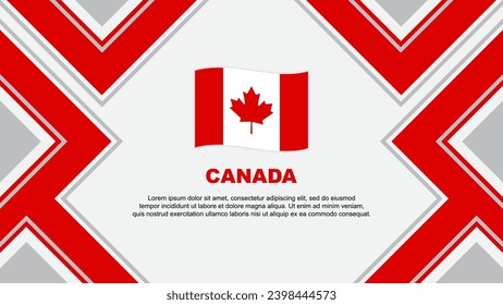 Plantilla de diseño de fondo de resumen de bandera de Canadá. Ilustración de vectores de papel tapiz del Día de la Independencia de Canadá. Vector de Canadá