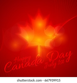 Canada Flag, Abstract Sign, Lighting Background Vector Design