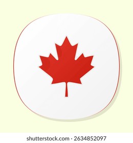 Canada flag app icon. Canadian flag button. Canada symbol