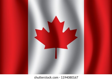 Canada flag background with cloth texture.Canada Flag vector illustration eps10.