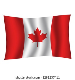 Canada flag background with cloth texture.Canada Flag vector illustration eps10. - Vector