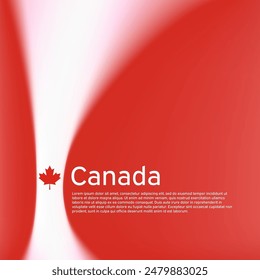 Canada flag background, template. Blurred patterns in colors of canadian flag. National poster of canada, banner. State patriotic poster, business booklet, flyer. Vector illustration, original design