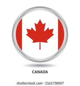 Canada Flag Badge Icon, Button, Vector Series