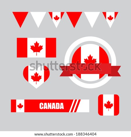 canada flag banner icon