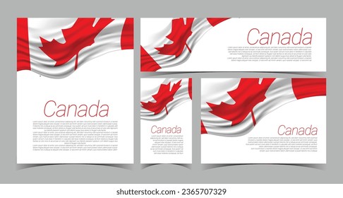 Canada Flag banner set Vector.
