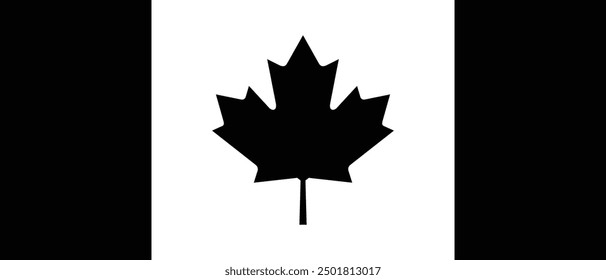 Canada flag black and white color vector design and illustration , Black and white flag design , National Flag of Canda  