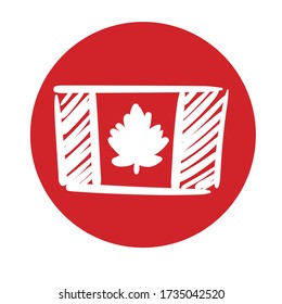canada flag block style icon vector illustration design