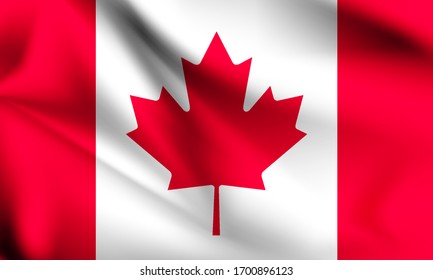 Canada flag blowing in the wind. part of a series. Canada waving flag.