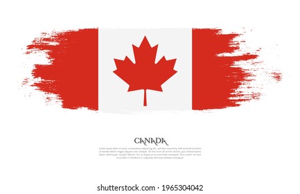 Canada flag brush concept. Flag of Canada grunge style banner background