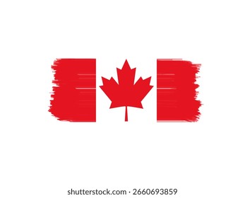 Diseño de estilo de concepto de pincel de bandera de Canadá para su diseño de Sitio web, App. Ilustración vectorial.