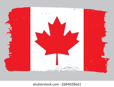 Canada flag brush paint texture vector icon