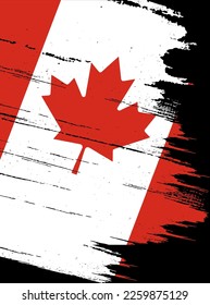 Canada  flag with brush paint textured isolated  on png or transparent background