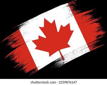 Canada  flag with brush paint textured isolated  on png or transparent background