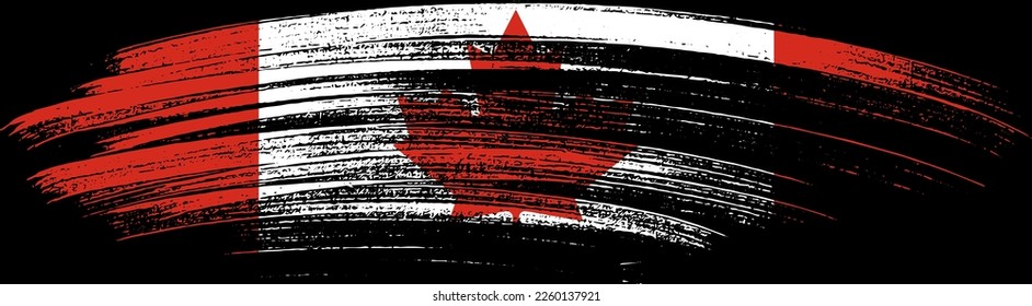 Canada  flag with brush paint textured isolated  on png or transparent background