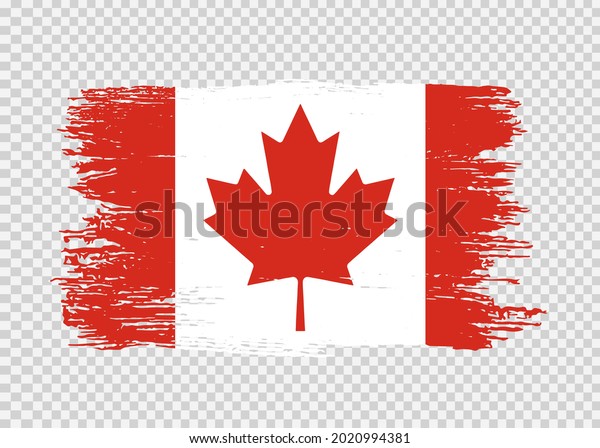 Canada Flag Brush Paint Textured Isolated Stock Vector (royalty Free 