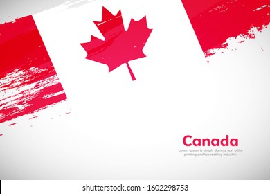 Canada flag brush stroke banner for Canada Day