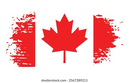 canada flag brush stroke. banner vector illustration. Vector illustration eps10.