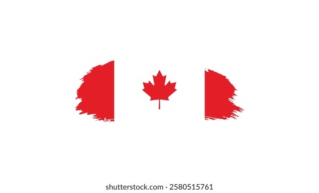 Canada flag in brush stroke effect on white background, National flag of Canada with brush stroke effects Vector illustration EPS10