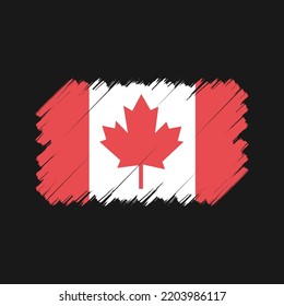 Canada flag brush strokes painted