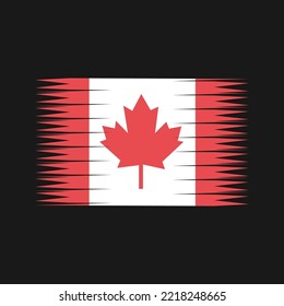 Pintura de pincel de bandera de Canadá