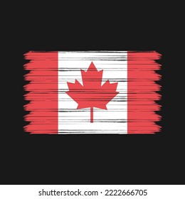 Canada Flag Brush Strokes Painted