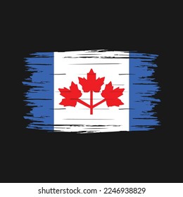 Ilustración del vector de pincel de bandera de Canadá