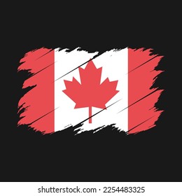 Ilustración del vector de pincel de bandera de Canadá