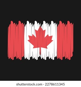Ilustración del vector de pincel de bandera de Canadá