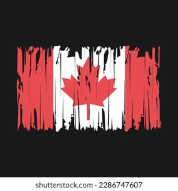 Ilustración del vector de pincel de bandera de Canadá