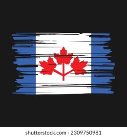 Canada Flag Brush Vector Illustration