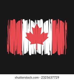 Ilustración del vector de pincel de bandera de Canadá