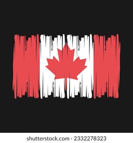 Canada Flag Brush Vector Illustration