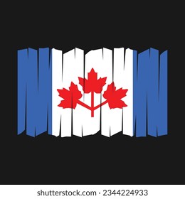 Ilustración del vector de pincel de bandera de Canadá
