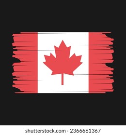 Ilustración del vector de pincel de bandera de Canadá