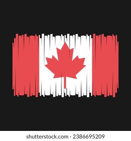 Ilustración del vector de pincel de bandera de Canadá