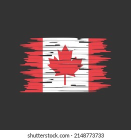 Vector de pincel de bandera de Canadá. Bandera nacional